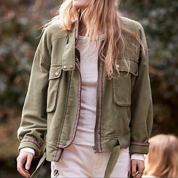 NWOT free people moss flight line bomber jacket - Picture 2 of 6